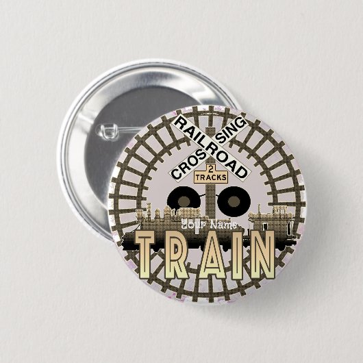 Alter Eisenbahnzug Button (Vorne & Hinten)