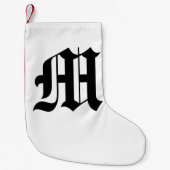 Alter englischer Buchstabe - m-WeihnachtsStrumpf Kleiner Weihnachtsstrumpf (Vorderseite)
