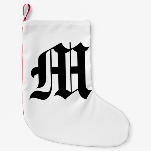 Alter englischer Buchstabe - m-WeihnachtsStrumpf Kleiner Weihnachtsstrumpf (Vorderseite)