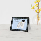 Alter englischer Schäferhund-Abschluss Karte (Gelbe Blume)