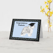 Alter englischer Schäferhund-Abschluss Karte (Gelbe Blume)