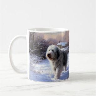 Alter Englischer Schäferhund Lass es schneien Weih Kaffeetasse