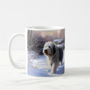 Alter Englischer Schäferhund Lass es schneien Weih Kaffeetasse