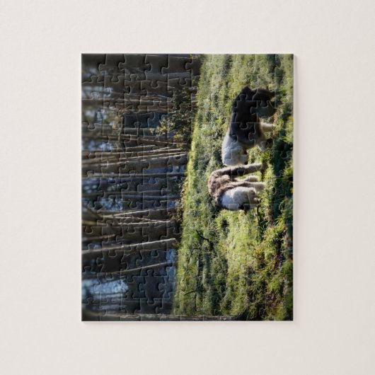 Alter englischer Schäferhund-Märchen-Wald Puzzle (Vertikal)