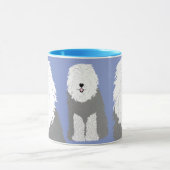 Alter englischer Schäferhund (mit bedeckten Augen) Tasse (Zentrum)