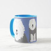 Alter englischer Schäferhund (mit bedeckten Augen) Tasse (Vorderseite Links)