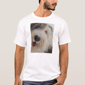 Alter englischer Schäferhund - Schnee-Gesichts-T - T-Shirt