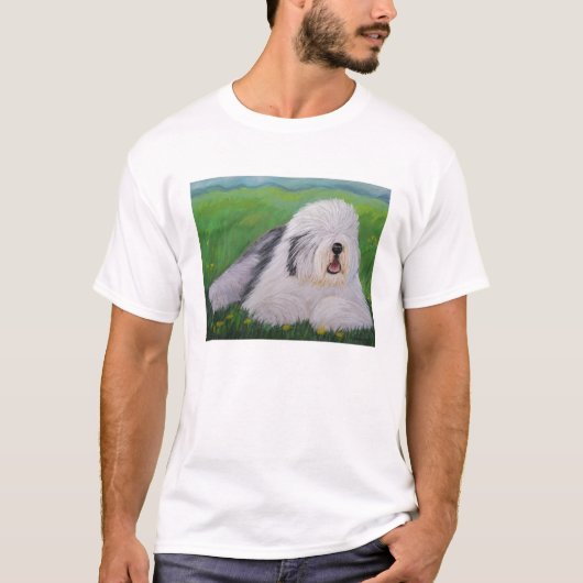 Alter englischer Schäferhund-T - Shirt durch (Vorderseite)