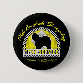 Alter englischer Schäferhund-Taxi-Service Button