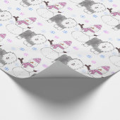 Alter englischer Schäferhund und Schneemann Geschenkpapier (Ecke)