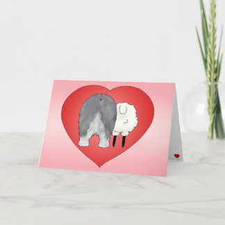 Alter englischer Schäferhund-Valentinstag Feiertagskarte