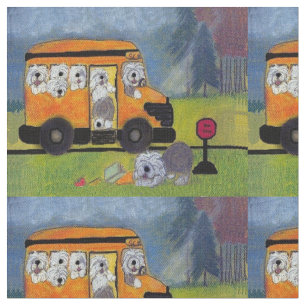 Alter englischer Schäferhund Wigglebottom Bus Stoff