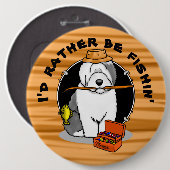 Alter englischer Schafhund (Grau 1) Niedlich Button (Vorne & Hinten)