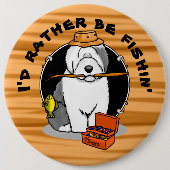 Alter englischer Schafhund (Grau 1) Niedlich Button (Vorderseite)