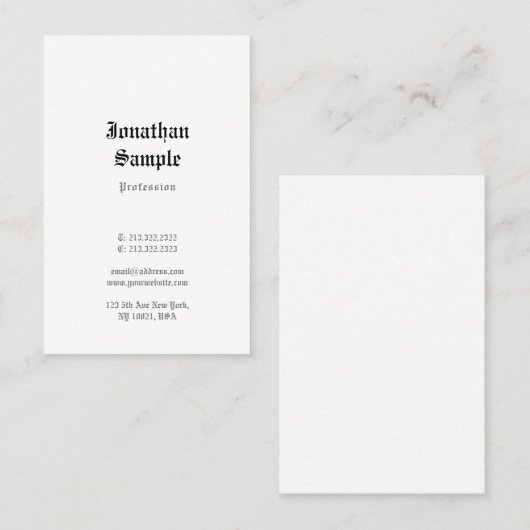 Alter englischer Text Nostalgische Vorlage Cool Cl Visitenkarte (Vorne/Hinten)