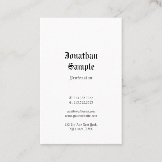 Alter englischer Text Nostalgische Vorlage Cool Cl Visitenkarte (Vorderseite)