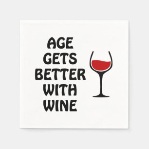 Alter erhält mit Wein besser Serviette