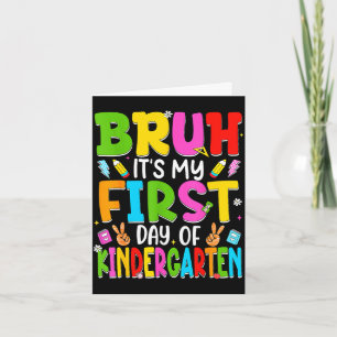 Alter, erster Tag im Kindergarten Retro-Lehrer Kin Karte