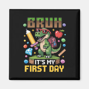 Alter es ist mein erster Tag lustiger Dinosaurier- Magnet