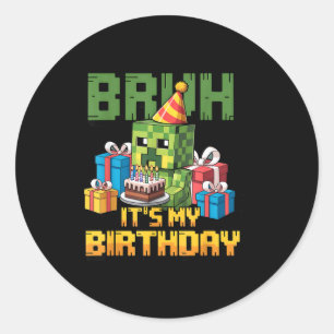 Alter, es ist mein Geburtstag Pixel-Spieler Geburt Runder Aufkleber