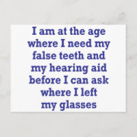 Alter: Falsche Zähne, Hörhilfe und verlorene Brill