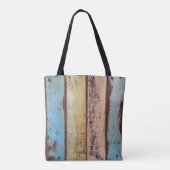 Alter, farbiger Holzboden abstrakt, Hintergrund Tasche (Rückseite)