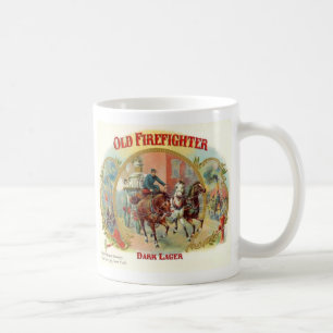 Alter Feuerwehrmann-dunkle Lager-Schale Kaffeetasse