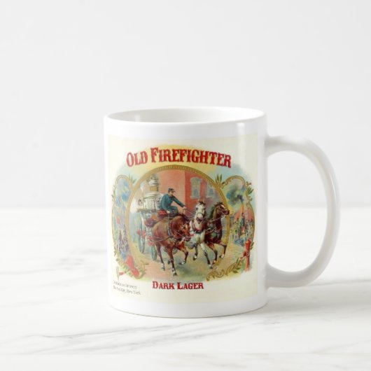 Alter Feuerwehrmann-dunkle Lager-Schale Kaffeetasse (Rechts)