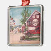 Alter Firehouse, Genf-Malerei auf einer Verzierung Silbernes Ornament (Links)