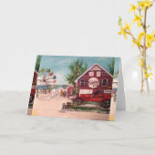 Alter Firehouse, Genf-Malerei auf Gruß-Karte Karte (Gelbe Blume)