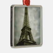 Alter Fotoeffekt Eiffelturm Paris Silbernes Ornament (Rechts)