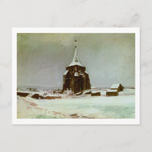 Alter Friedhof Tower in Snow, Van Gogh Kunstmuseum Postkarte (Vorderseite)