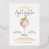 Alter für perfektes Weinthema Real Gold Folieneinladung (Vorderseite)