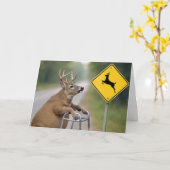 Alter Geburtstag buck Leaning on a Walker Karte (Gelbe Blume)