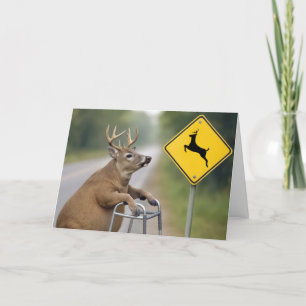 Alter Geburtstag buck Leaning on a Walker Karte