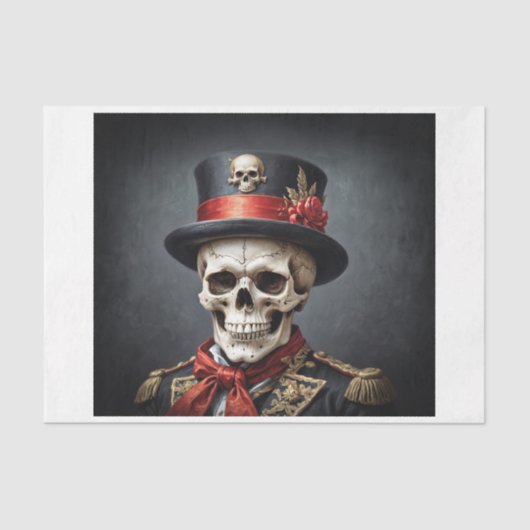 Alter General Skull mit Armeegleichheit, Oberhut Seidenpapier (Vorderseite)