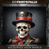 Alter General Skull mit Armeegleichheit, Oberhut Seidenpapier