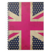 Alter Gewerkschafts-Jack im rosa Flaggen-Notizbuch Notizblock (Vorderseite)