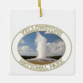 Alter Geyser im Yellowstone Nationalpark Keramikornament (Vorderseite)
