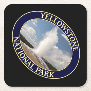 Alter Geyser im Yellowstone Nationalpark Rechteckiger Pappuntersetzer