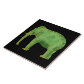 Alter Gold-und Jade-Elefant Fliese (Seite)