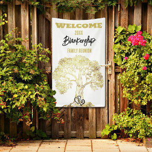 Alter goldener Baum auf Wiedersehen Custom White F Banner