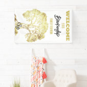 Alter goldener Baum auf Wiedersehen Custom White F Banner (Insitu)