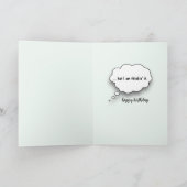 Alter Grauer Hund mit Pappschild Karte (Innenseite)