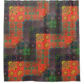 Alter grün und Korallen bis braun Kaleidosaik Duschvorhang (Vorderseite)