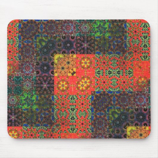 Alter grün und Korallen bis braun Kaleidosaik Mousepad (Vorne)