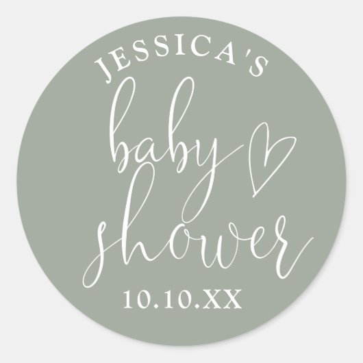 Alter Grünes Geschlecht neutrale Babydusche Gefall Runder Aufkleber (Vorderseite)