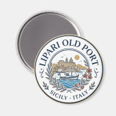 Alter Hafen von Lipari Italien Magnet (Vorderseite/Rückseite)