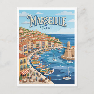 Alter Hafen von Marseille Frankreich Postkarte
