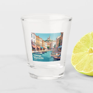 Alter Hafen von Marseille Frankreich Schnapsglas
